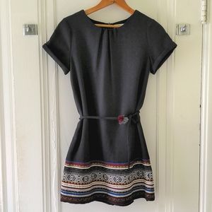 Zara Girls soft collection belted short-sleeve dress